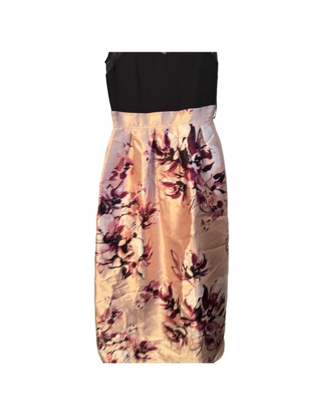 Alexa B Nites Floral Satin Midi Dress Black & Pink Size 8 women dress. NWT - Picture 8 of 12
